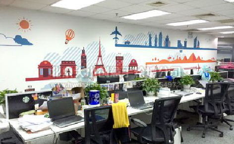 韶山教你设计办公室墙绘的方法。