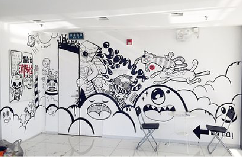 韶山手绘墙并非传统涂鸦。